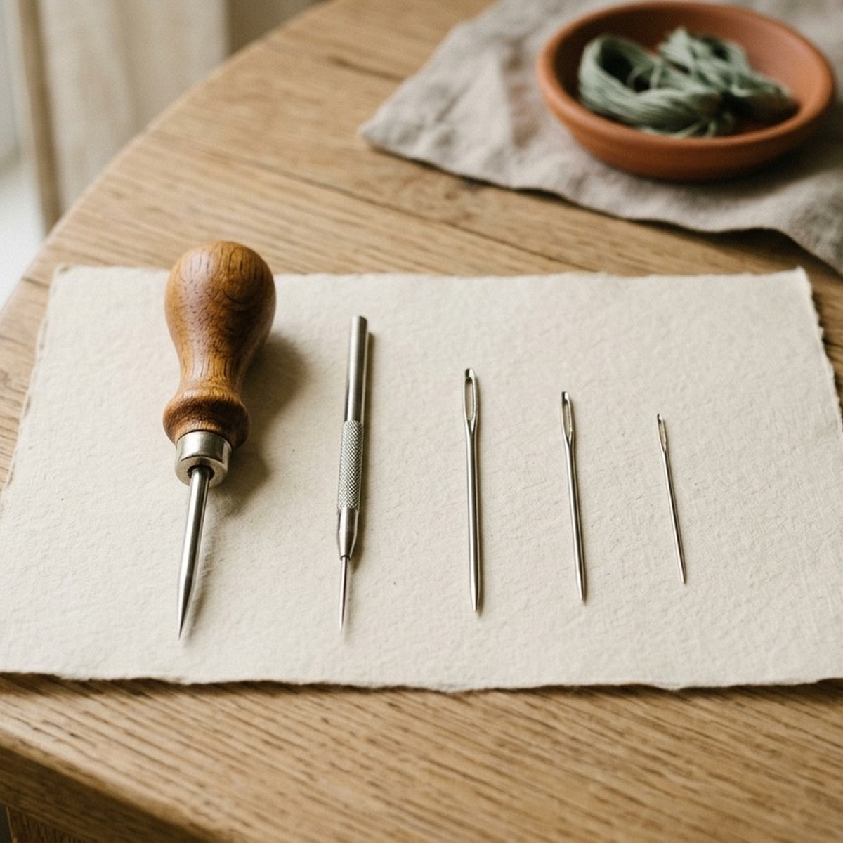 Paper piercing tools and embroidery needles