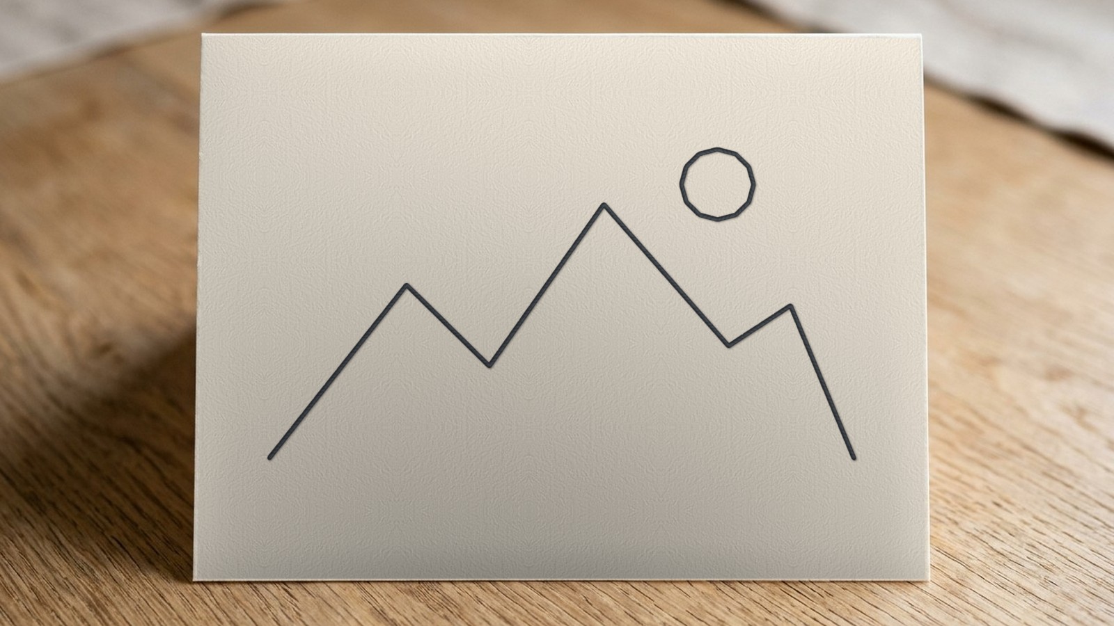 Minimal stitched mountain landscape